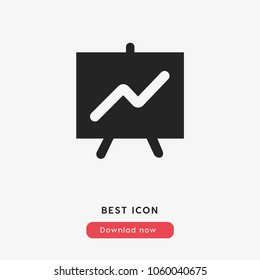 Line graph sign icon vector, diagram symbol vector illustration for web and mobil app isolated on grey background