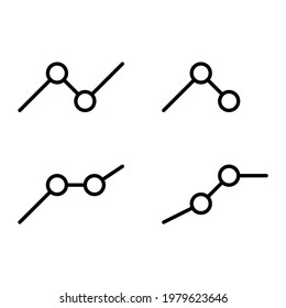 Line graph style icon with circle, editable lines. can be used for logo use. flat vector icon for any purpose