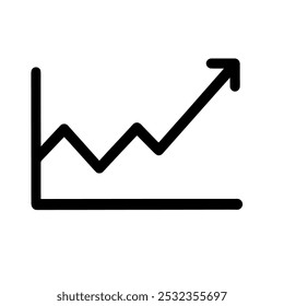 Símbolo de Gráfico de Linha Representando Tendências, Previsão e Análise Financeira