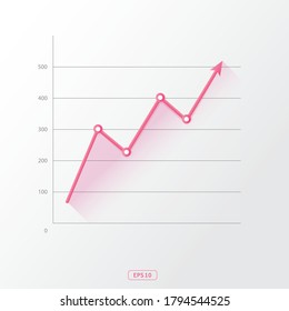 Line graph templates, Bar graph growth chart templates, Business info-graphics, Arrow symbol.