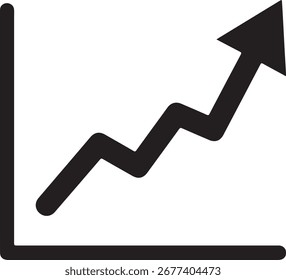 Line Graph With Upward Arrow Silhouette