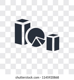 Line graph vector icon isolated on transparent background, Line graph logo concept