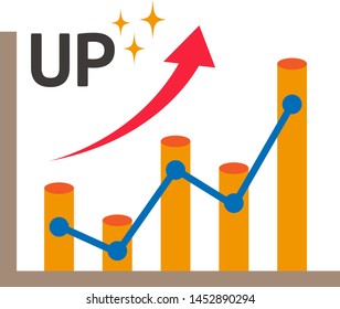 Line graph vector illustration.
bar graph icon.