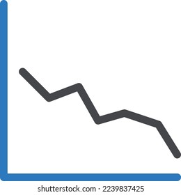gráfico de línea Ilustración vectorial en un fondo transparente. Símbolos de calidad superior. Iconos vectoriales de glifos para diseño de conceptos y gráficos.