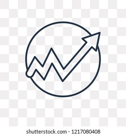Line graph vector outline icon isolated on transparent background, high quality linear Line graph transparency concept can be used web and mobile