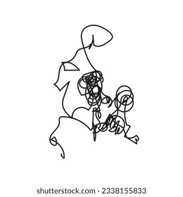 line, graphic, abstract, background, black, scratch, children, kids, vector, one,one line,