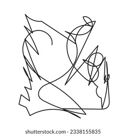 línea, gráfico, abstracto, fondo, negro, arañazos, niños, vector, una línea, una línea,