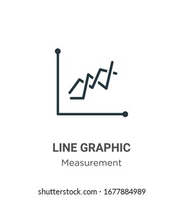 Vektorillustration-Symbol für die grafische Linie. Dünnlinige schwarze Linie, Symbol für flache Vektorillustration, einfache Elementgrafik aus bearbeitbarem Messkonzept einzeln auf weißem Hintergrund