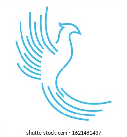 line graphic phoenix logo vector illustrations