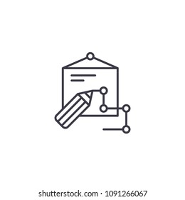 Line graphics linear icon concept. Line graphics line vector sign, symbol, illustration.