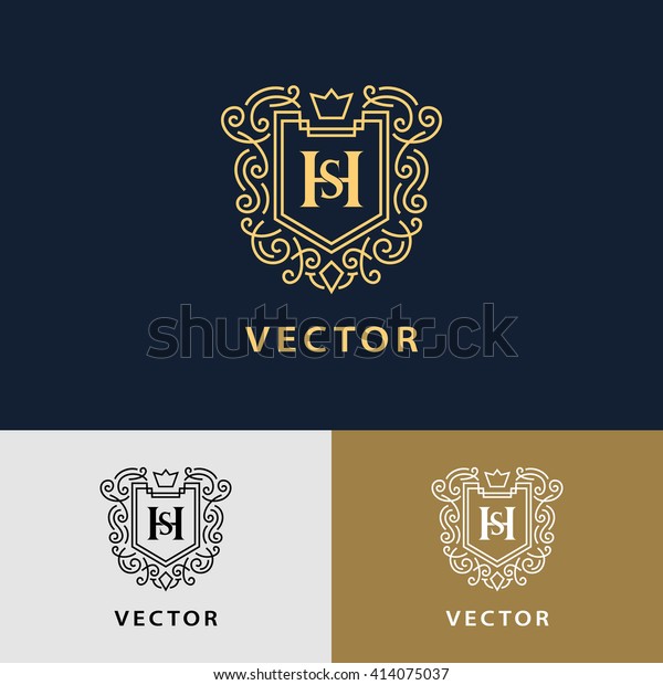 Line graphics monogram. Elegant art logo design.\
Letter SH. Graceful template. Business sign, identity for\
Restaurant, Royalty, Boutique, Cafe, Hotel, Heraldic, Jewelry,\
Fashion. Vector elements