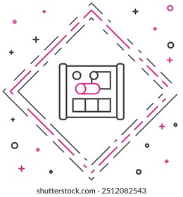 Line Graphing paper for engineering icon isolated on white background. Colorful outline concept. Vector
