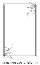 Line grass sketch frame and black sketch which means beautiful and elegant