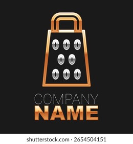 Line Grater icon isolated on black background. Kitchen symbol. Cooking utensil. Cutlery sign. Colorful outline concept. Vector