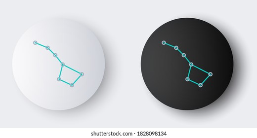 Line Great Bear constellation icon isolated on grey background. Colorful outline concept. Vector