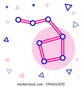 Line Great Bear constellation icon isolated on white background. Colorful outline concept. Vector