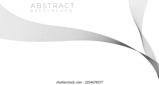 Line grey pattern background. Minimalist line art wallpaper. Cover design, business, packaging design and print. Vector illustration. Abstract wave element for design. 