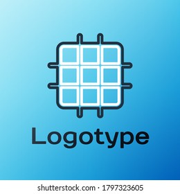 Line Grid graph paper icon isolated on blue background. Colorful outline concept. Vector Illustration
