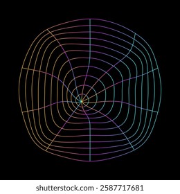 Line grid vector spider webs full color black