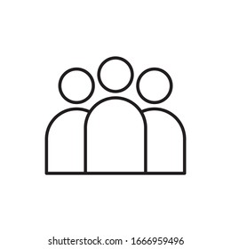 line group of people icon design flat vector