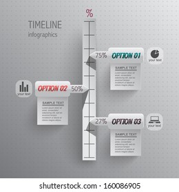 line growth of your indicators / vector background / paper style