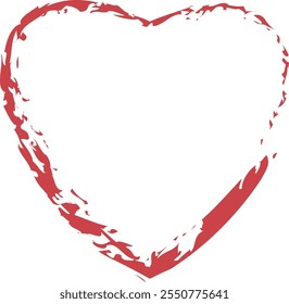 line grunge heart shape red color grungy