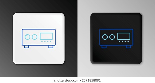 Line Guitar amplifier icon isolated on grey background. Musical instrument. Colorful outline concept. Vector