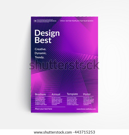 Line halftone cover design. Applicable for covers, placards, posters, flyers and banner design. Eps10 vector templates.