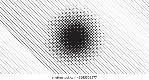 Line halftone gradation texture. Fading horizontal stripe gradient background. Repeating pattern backdrop. 