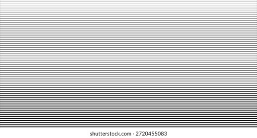 Textura de gradación de semitono de línea. Fondo de degradado de franja Horizontal en decoloración. Fondo de patrón de repetición. Negro paralelo delgado a grueso líneas de fondo para superposición, impresión, cubierta, Diseño gráfico. arte de fondo