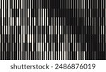 Line Halftone Gradient Effect Pattern. Vertical Straight Lines Background. Black and White Abstract Texture with Parallel Stripes Thick to Thin. Vector Illustration.