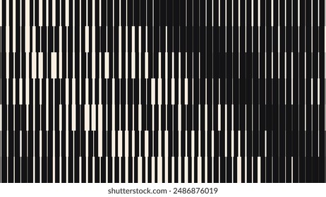 Line Halftone Gradient Effect Pattern. Vertical Straight Lines Background. Black and White Abstract Texture with Parallel Stripes Thick to Thin. Vector Illustration.