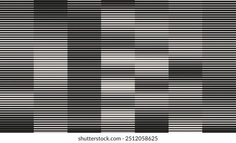 Line Halftone Gradient Effect Pattern. Straight Lines Background. Black and White Abstract Texture with Parallel Stripes Thick to Thin. Vector Illustration.