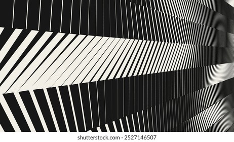 Line Halftone Gradient Effect Pattern. Vertical Lines Background. Black and White Abstract Texture with Parallel Stripes Thick to Thin. Vector Illustration.