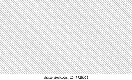 Line Halftone Gradient Effect Pattern. Diagonal Straight Lines Background. Black and White Abstract Texture with Parallel Stripes Thick to Thin. Vector Illustration.