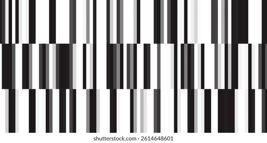 Line Halftone Gradient Effect Pattern. Vertical Straight Lines Background. Black and White Abstract Texture with Parallel Stripes Thick to Thin.