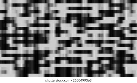 Line Halftone Gradient Effect Pattern. Straight Lines Background. Monochrome Abstract Texture with Parallel Stripes Thick to Thin. Vector Illustration.