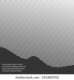 Line halftone pattern with gradient effect. Diagonal lines. Template for backgrounds and stylized textures. Design element.