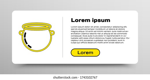 Line Halloween witch cauldron icon isolated on white background. Happy Halloween party. Colorful outline concept. Vector