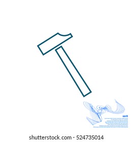 Line Hammer Icon