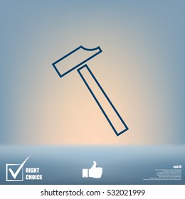 Line Hammer Icon
