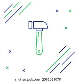 Line Hammer icon isolated on white background. Tool for repair. Colorful outline concept. Vector