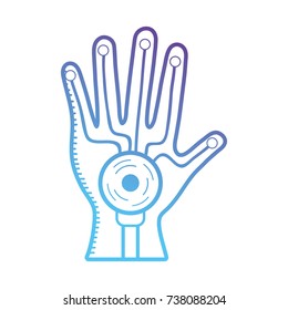 line hand cyberspace technology to virtual game