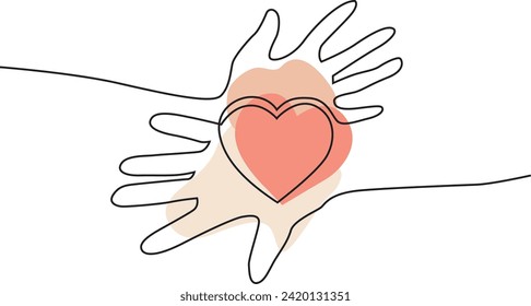 Line hand drawing with love