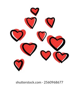 Line hand drawn of heart, vector illustration