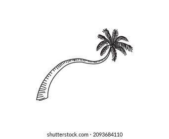 Line Hand drawn of palm tree vector illustrations