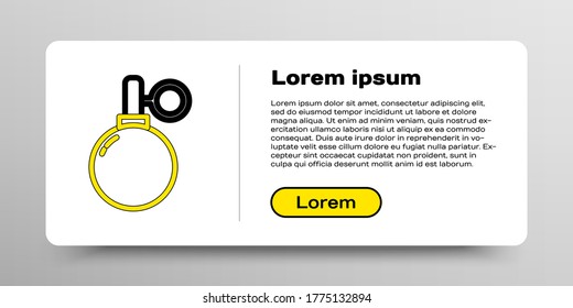 Linie Hand-Granate-Symbol einzeln auf weißem Hintergrund. Bombenexplosion. Farbiges Rahmenkonzept. Vektorgrafik
