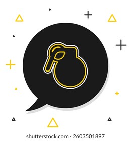 Line Hand grenade icon isolated on white background. Bomb explosion. Colorful outline concept. Vector