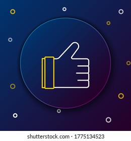 Line Hand like icon isolated on blue background. Colorful outline concept. Vector