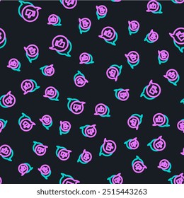 Line Hand like icon isolated seamless pattern on black background.  Vector